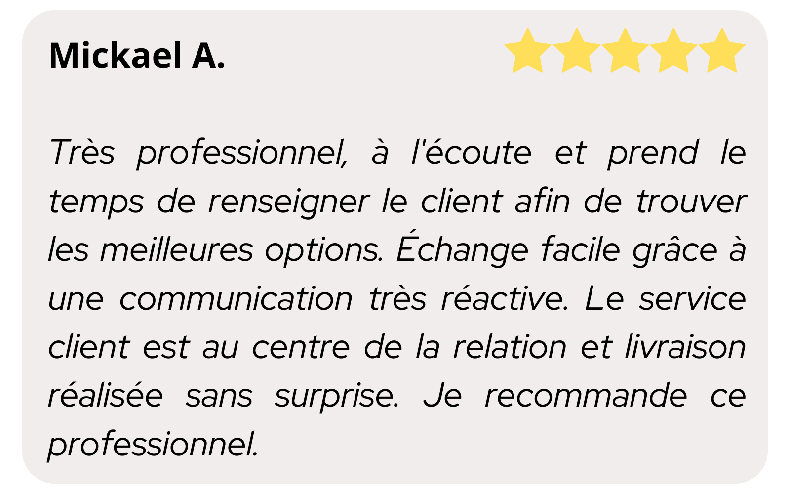 avis client